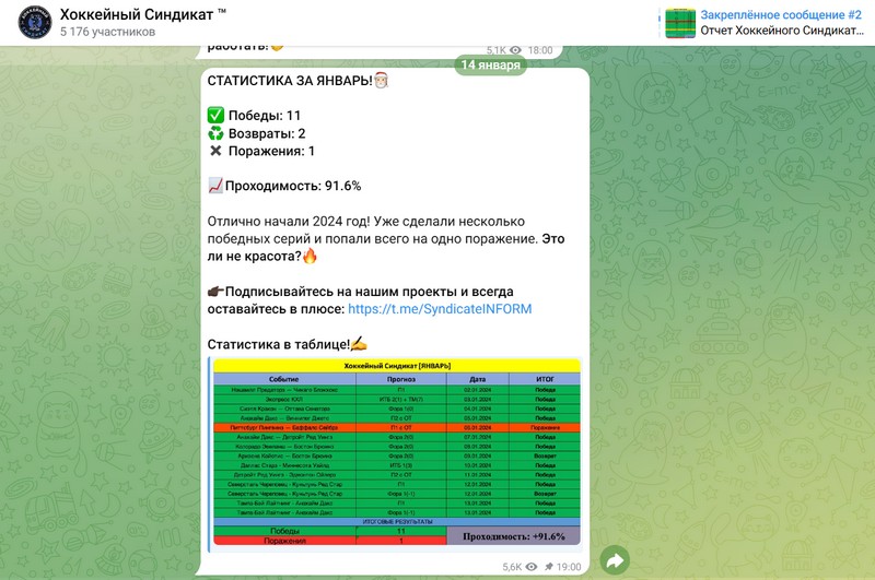 Статистика проекта Хоккейный Синдикат