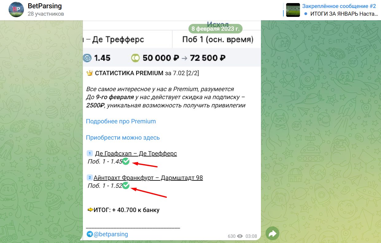 BetParsing в Телеграм