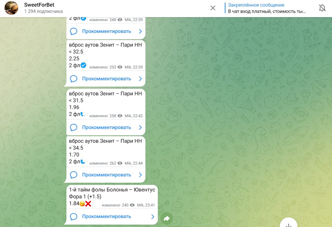Телеграм-канал SweetForBet