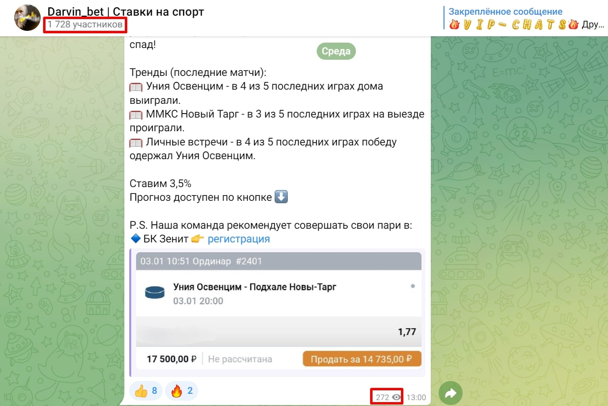 Обзор ТГ-канала Darvin_bet