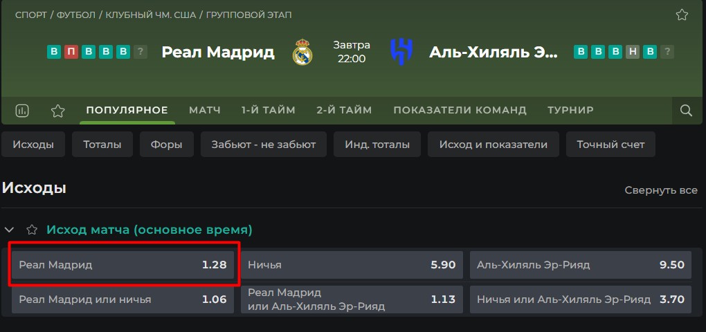 Стратегия ставок на фаворита в футболе